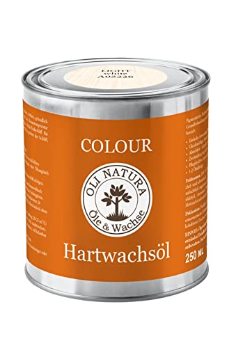 OLI-NATURA Colour Hartwachsöl, Farböl für Holzmöbel und Treppen, 0.25L, Light White