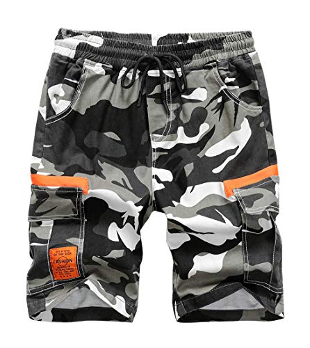 LAUSONS Camouflage Shorts für Jungen Cargo Shorts Kinder Sommer Freizeithosen 170