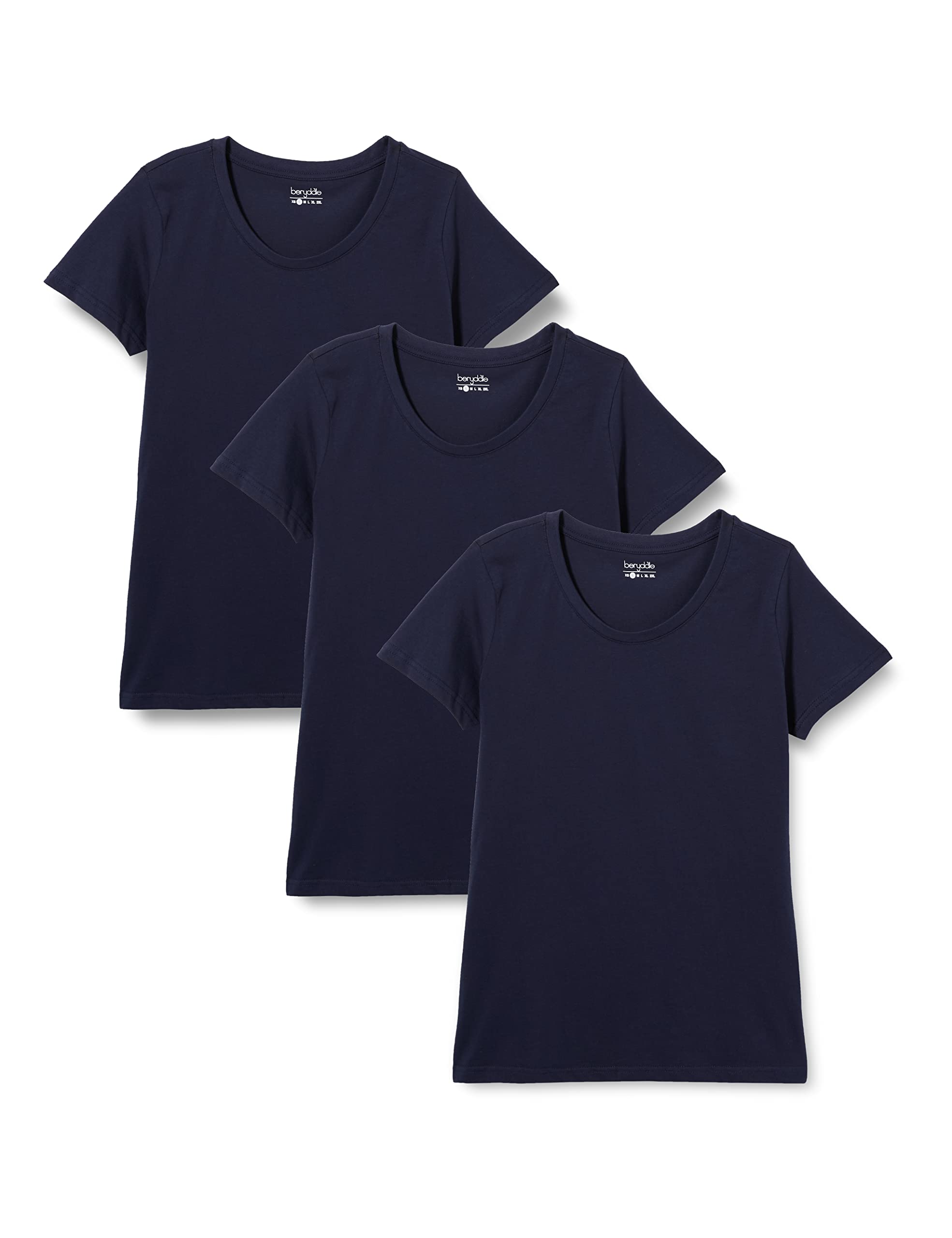 berydale Damen T-Shirt mit Rundhalsausschnitt aus 100% Baumwolle im Multipack