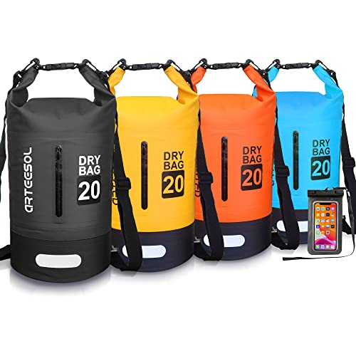 arteesol Dry Bag - 5L 10L 20L 33L Waterproof trockener Beutel/Sack wasserdichte Tasche mit Langem justierbarem Bügel für Kayaking Boots-Ausflug Kanu/Fischen/Rafting/Schwimmen/Snowboarding