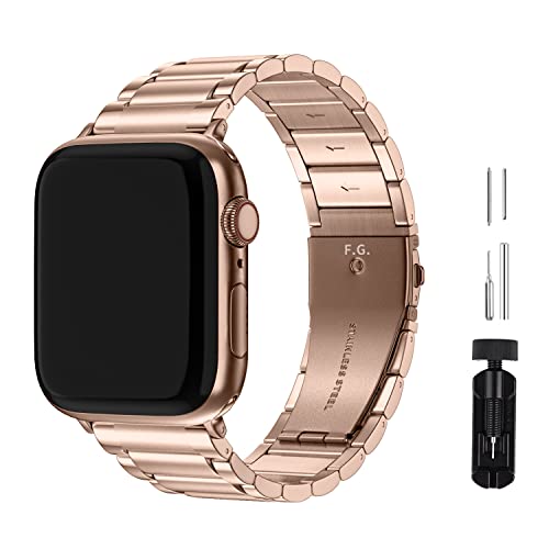 GerbGorb Apple Watch Armband 44mm 45mm 49mm Kompatibel mit Armband Apple Watch 4 5 6 7 8 SE SE2 Ultra Rostfreier Edelstahl iWatch Ersatzband Damen Herren Roségold