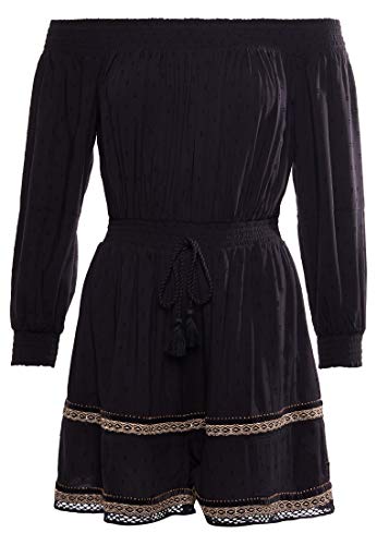 Superdry Womens Ameera Off Shoulder Playsuit Dress, Black, S