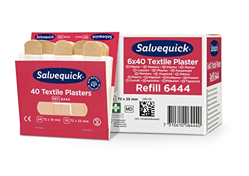 Salvequick ® | Textil pflaster | Hochwertig, leicht aufzukleben, flexibel und benutzerfreundlich | Auf Hautverträglichkeit getestet | 240 Pflaster pro Verpackung