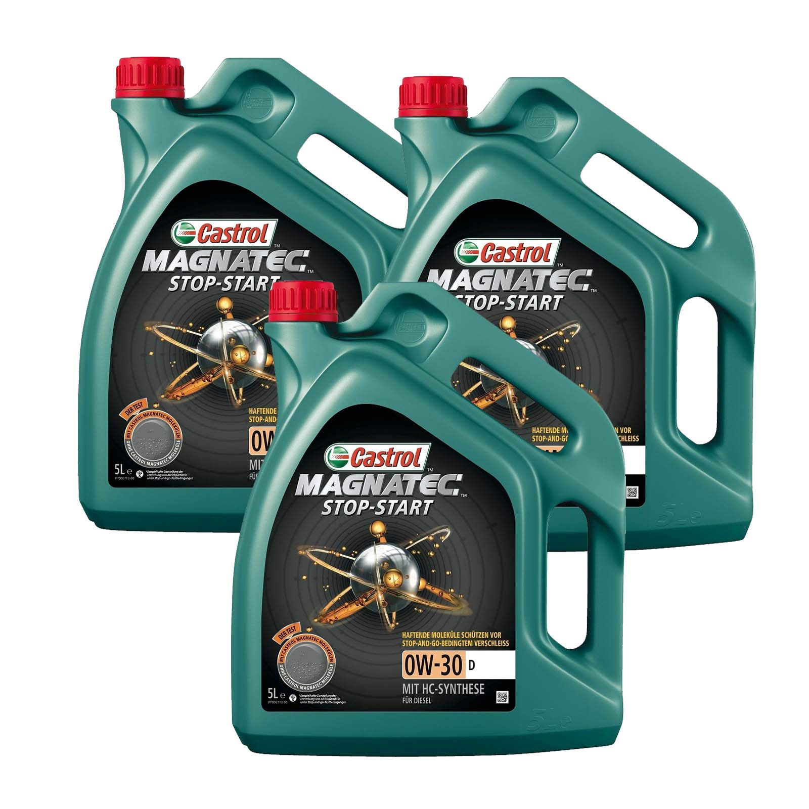 Motorenöl 0W-30 D Magnatec Stop Start [3x 5 L] von Castrol (SET159C6615L) Öl Schmierung Motorenöl