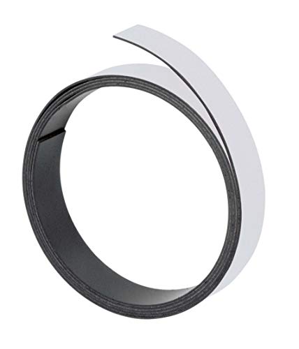 FRANKEN Magnetband (L)1.000 x (T)20 mm x (H)1 mm, grau zum Selbstzuschnitt, magnetisch, beschriftbar - 1 Stück (M805 12)
