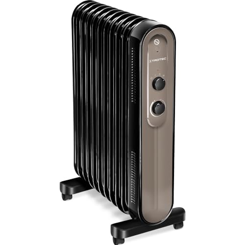 TROTEC Ölradiator TRH 24 E - 2.200 W Elektro Heizkörper mit 11 Rippen, 3 Heizstufen, stufenlos einstellbares Thermostat und Sicherheitsabschaltfunktion