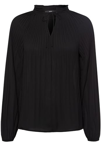 zero Damen Bluse mit Plisseefalten Black Beauty,40