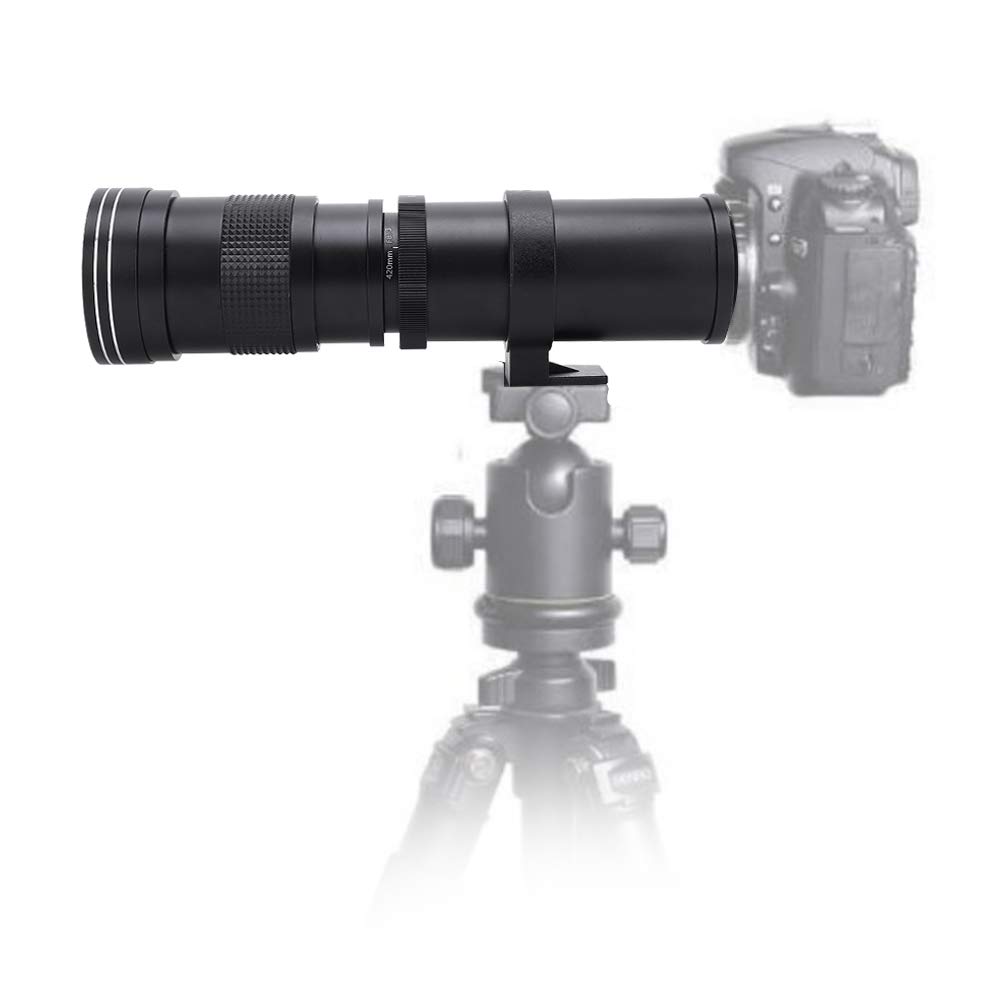 Hopcd 420-800mm f/8.3-F16 Manuelles Tele-Kamera-Zoom-Objektiv T2 Mount F/8.3-16 Blende DSLR-Kameras Tele-Zoom-Objektiv für Canon, für Sony/für Minolta, für Nikon