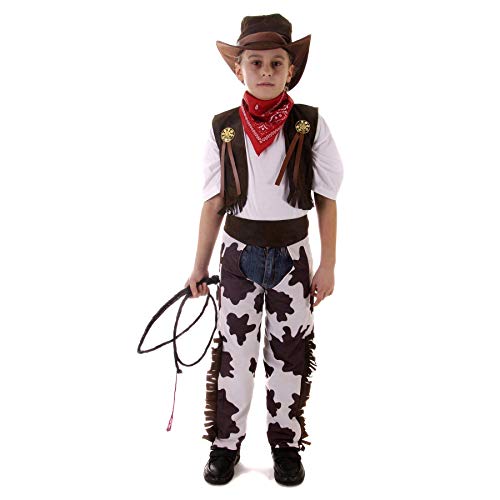Fancy Me Jungen Kinder Cowboy Wilder Westen Sheriff Halloween Kostüm Kleid Outfit - Braun, 10-12 Years
