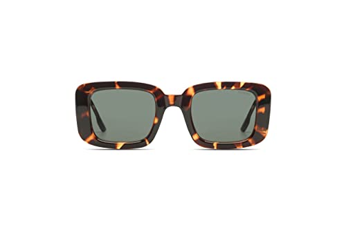 KOMONO Avery Havana Unisex Quadratische Tritan-Sonnenbrille für Damen und Herren mit UV-Schutz und kratzfesten Gläsern