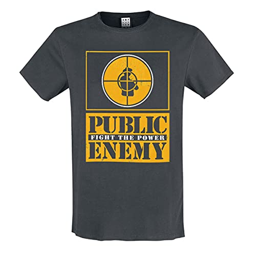 Public Enemy Amplified Collection - Yellow Fight The Power Männer T-Shirt Charcoal XXL