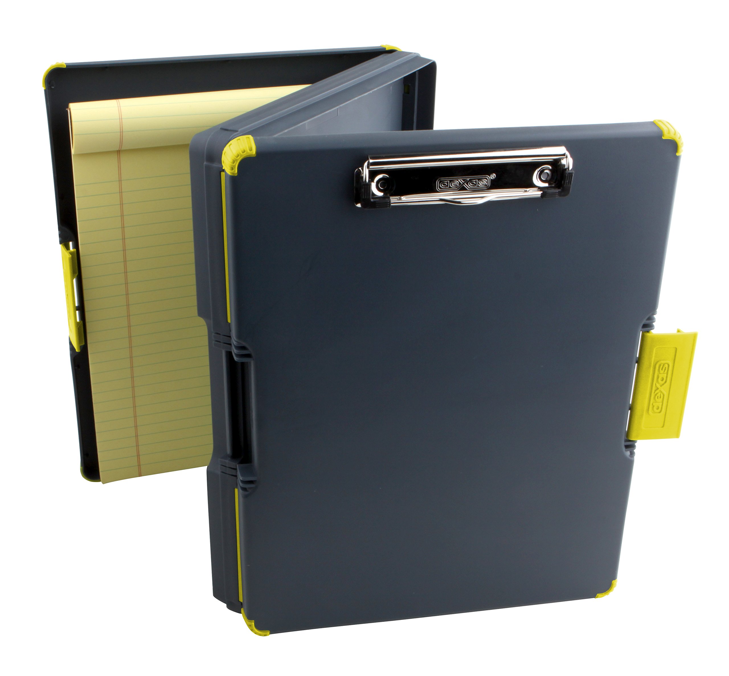 Dexas Duo Clipcase Dual Sided Storage Case and Organizer, Yellow Clip and Edges