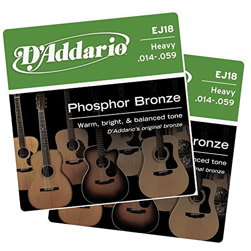 EJ18, d'Addario Phosphor Bronze Acoustic Guitar Strings .014, .059 (2 Packungen)