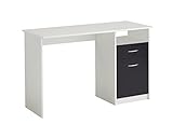 FMD Möbel, 3004-001 Jackson Schreibtisch, holz, weiß/schwarz, maße 123.0 x 50.0 x 76.5 cm (BHT)