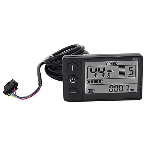 NERTOEE E-Bike LCD Display, S866 LCD Display Sm Plug Electric Bike LCD Display Panel IP65 Wasserdicht LCD Display Meter