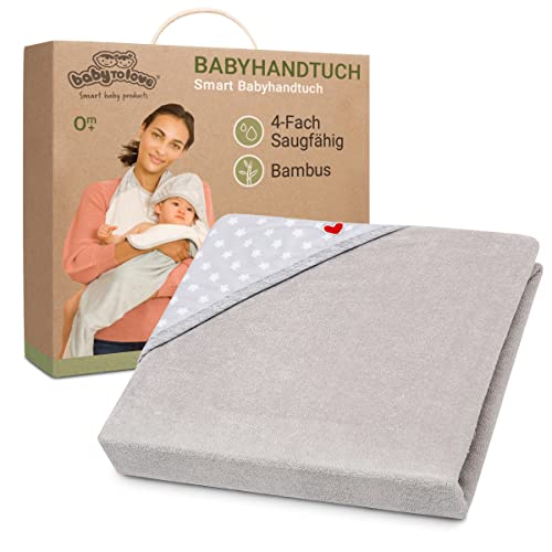 BabyToLove Extra großes Schmetterling-Handtuch | Bademantel | Ultraweicher Bambus | White Stars