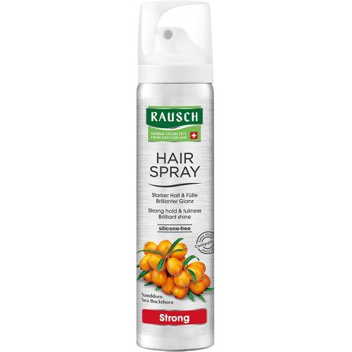 Rausch Hairspray Strong Aerosol Reisegrösse (für dauerhaften, starken Halt und strahlenden Glanz - Vegan), 4er Pack (4 x 75 ml)