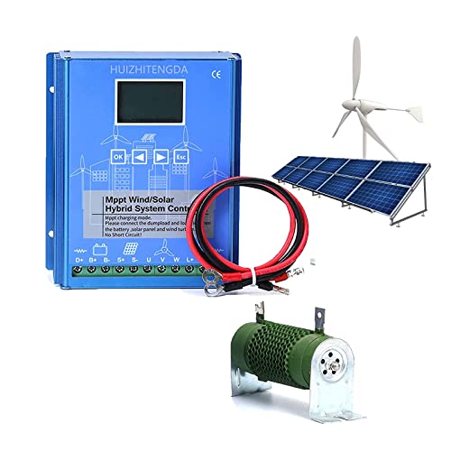 HUIZHITENGDA 12 V 24 V 48 V 3000W Wind Solar Hybrid Ladung Controller, MPPT -Ladung für Solarpanel Windkraftanlage, Lithium -Blei -Blei -Säure -Batterie,12v