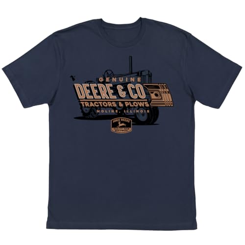 John Deere 13002501Nv Kurzarm-T-Shirt mit Deere & Co Artwork, Marineblau, XL