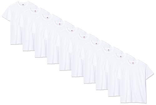 Fruit of the Loom Herren Heavy Cotton 10 Pack Tee T-Shirt, Weiß (White 30), X-Large (10erPack)