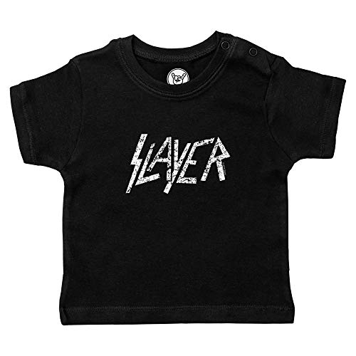 Metal Kids Slayer (Logo) - Baby T-Shirt, schwarz, Größe 80/86 (12-24 Monate), offizielles Band-Merch