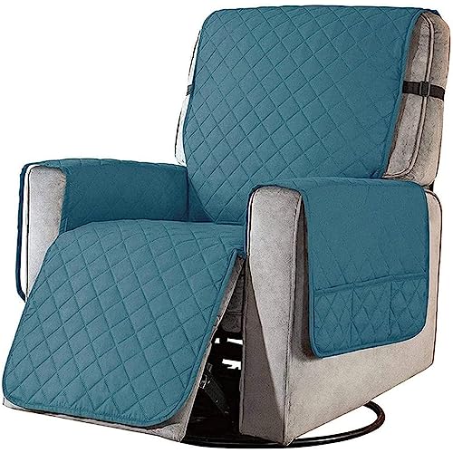 BXFUL Sesselschoner Relaxsessel Sesselauflage Relax,Sofaüberwurf 1 Sitzer Sesselschutz für Hunde Gesteppter Möbel-Schutz für Ledersofa (L,Blau)