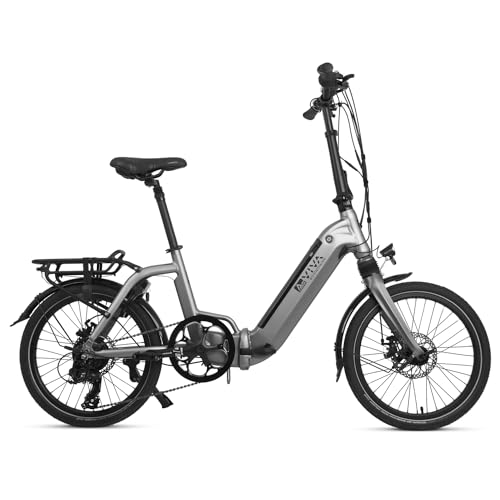 E-Bike AsVIVA B13 Stadtfalter 20 Zoll, Faltrad (14Ah Samsung Cell Akku), Klapprad, 7 Gang Shimano Kettenschaltung, 250 Watt Bafang Heckmotor, Scheibenbremsen, Farbe: grau
