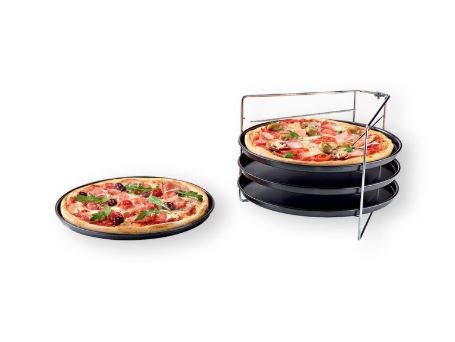 Zenker Pizzaform Set - 4 Tabletts und 1 Tellerrost - antihaftbeschichtet