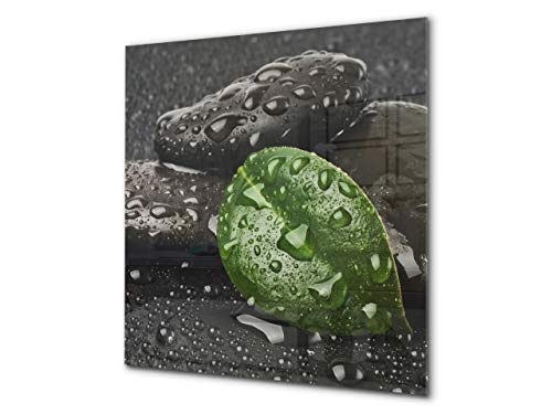 Einzigartiges Glas-Küchenpanel - Hartglas-Rückwand - Kunstdesign Glasaufkantung BS02 Serie Stein: Stone Water Drops 8