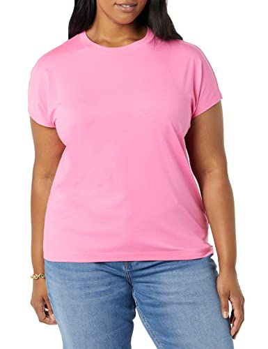 Amazon Aware Damen Langes T-Shirt aus Baumwollmodal mit überschnittenen Ärmeln (in Übergröße erhältlich), Rosa, 4XL Große Größen