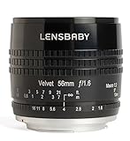 Lensbaby Velvet 56 Fuji X / Porträt und Makro Objektiv / ideal für samtige Bokeh-Effekte und kreative Unschärfe / Brennweite 56 mm, Blende f/1,6 / 1:2 Makro Vergrößerung mit 13 cm Naheinstellgrenze / passend für Fuji Systemkameras / schwarz