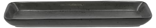 BITZ Servierplatte, Rechteckige Platte aus Steinzeug, 38 x 14 x 2 cm, Matt Schwarz
