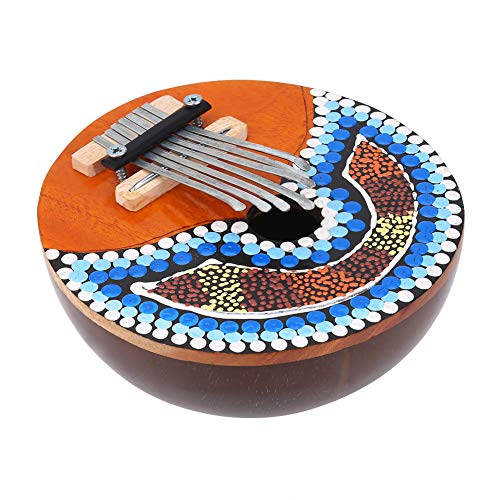 Daumen Klavier, 7 Schlüssel Runden Portable Thumb Klavier Stimmbar Kalimba Mbira Afrikanisch Finger Musikinstrument für Kinder Erwachsene