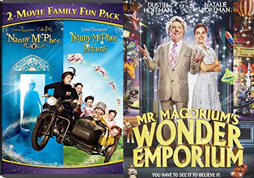 Mr. Magorium's Wonder Emporium + Nanny McPhee & Nanny McPhee Returns DVD Set Classic Family Fantasy Movie Bundle Double Feature