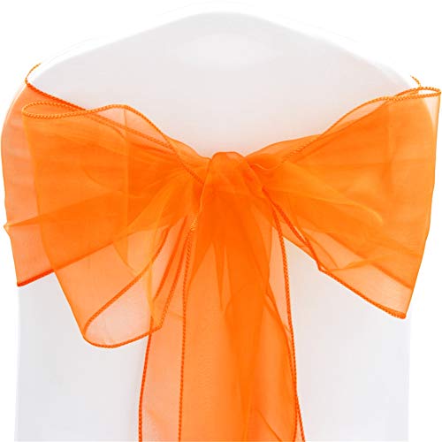 Time to Sparkle 50X Organza Schleife 22x280cm Stuhlhussen Stuhl Schärpe Band Organza Schleifenband Hochzeit Jahrestag Partys (Burnt Orange)