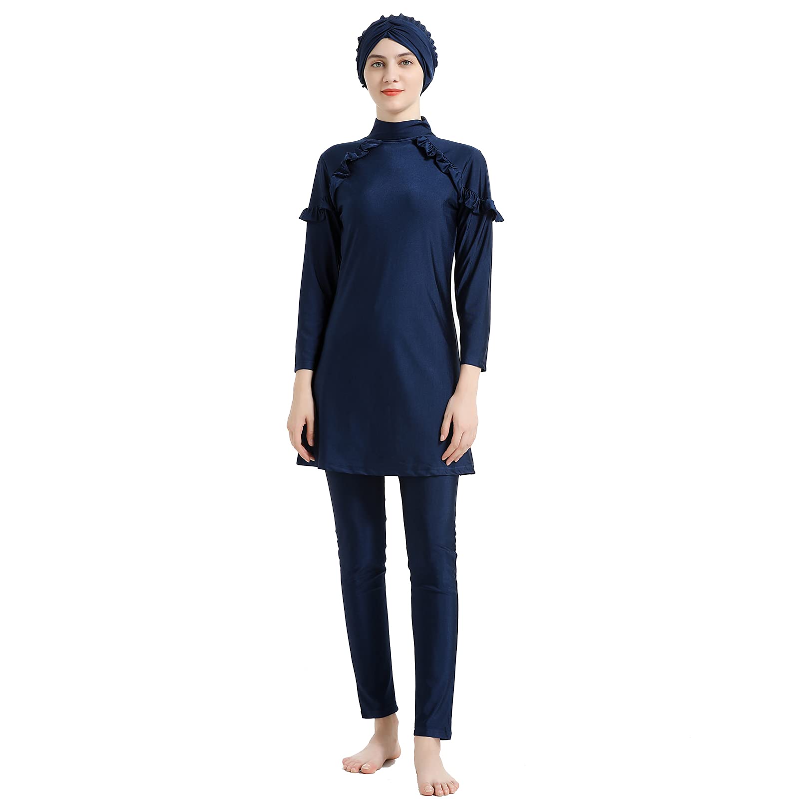 keephen 3-teiliges Set Bescheidene Muslim Badebekleidung Burkini islamisch Badeanzug Beachwear Plus Size Badeanzug mit Hijab