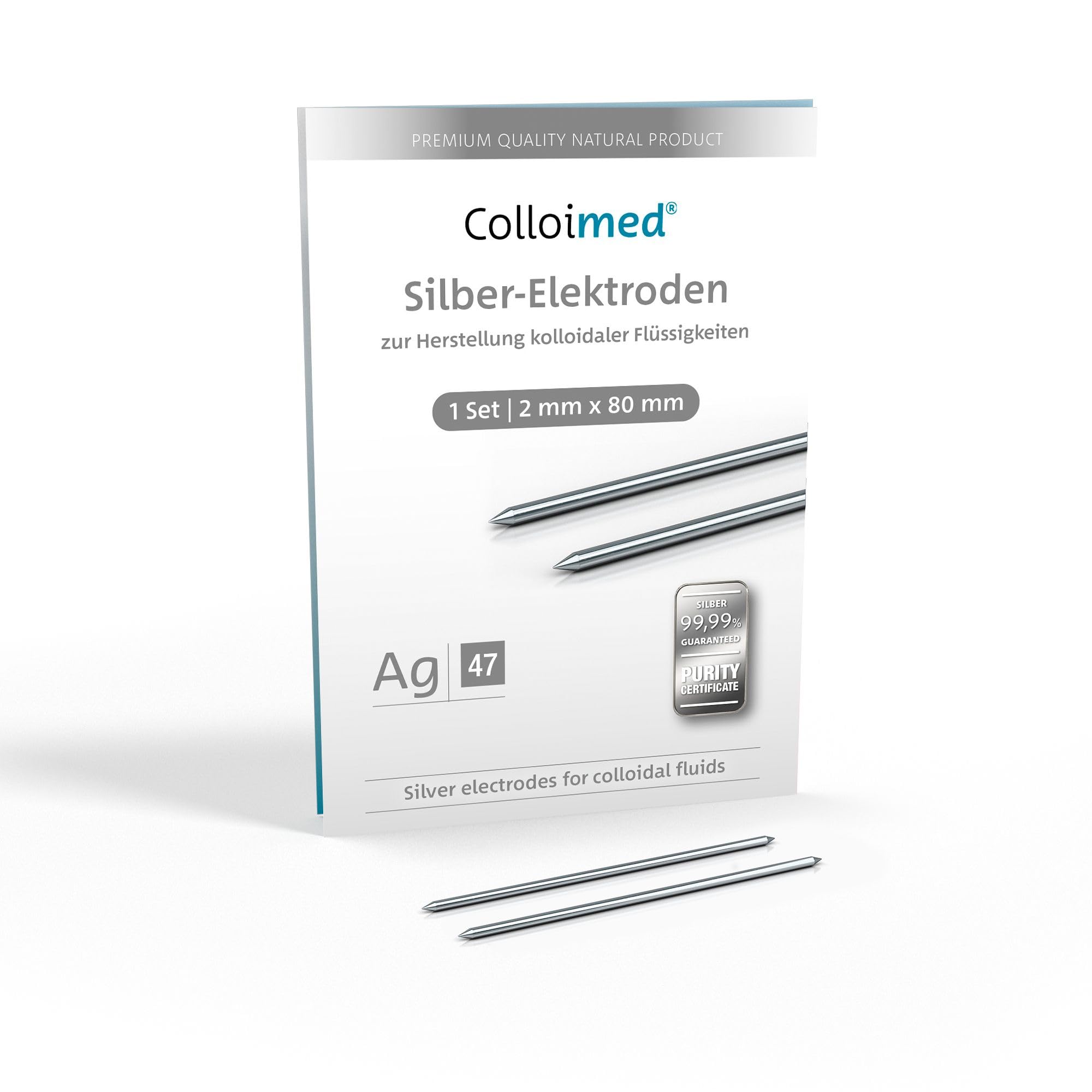 Colloimed Silber-Elektroden 1 Paar 2mm x 80mm für CM-Serie (Ag 2x80)