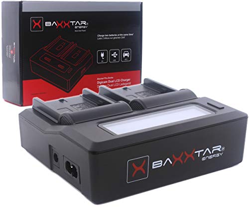 Baxxtar PRO - LCD Dual Ladegerät - kompatibel für alle Akkus der Sony NP-F Serie - NP-F550 NP-F750 NP-F970 NP-FM500H usw