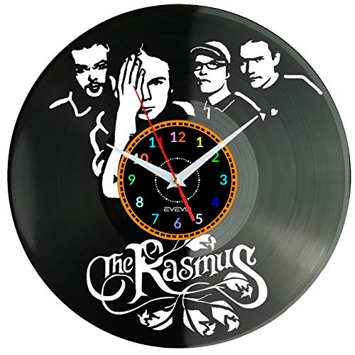 EVEVO The Rasmus Wanduhr Vinyl Schallplatte Retro-Uhr Handgefertigt Vintage-Geschenk Style Raum Home Dekorationen Tolles Geschenk Uhr The Rasmus