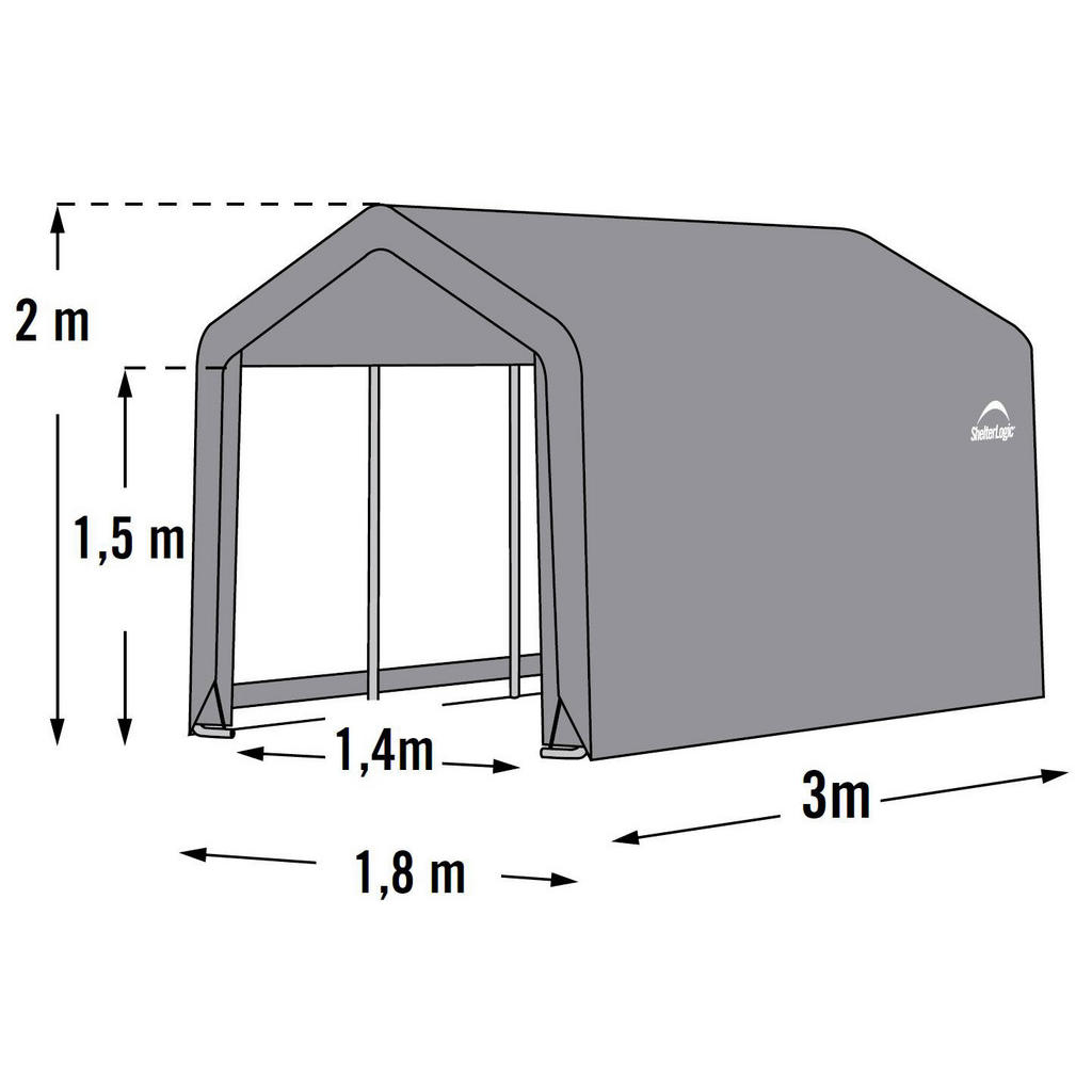 ShelterLogic Gartenhaus Shed-in-a-Box grau Kunststoff B/H/L: ca. 180x200x300 cm 2