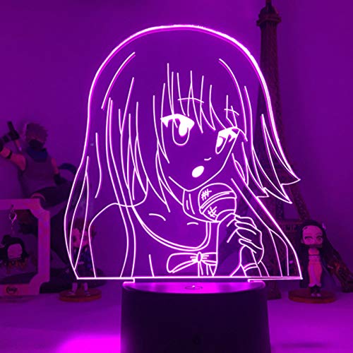 3D-Anime-LED-Lampe Kata, niedliche, japanisch, Waifu-Anime-Lampe, Yumeko Jabami, von Kakegurui, als Geschenk, für Schlafzimmer, Dekoration, 16 Farben mit Fernbedienung