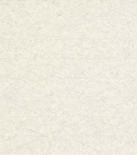 Rasch 554311 Einfarbige Vliestapete in Weiß mit geometrischer Struktur und leichtem Schimmer aus der Kollektion Composition-10,05 0,53 m (L x B) Tapete