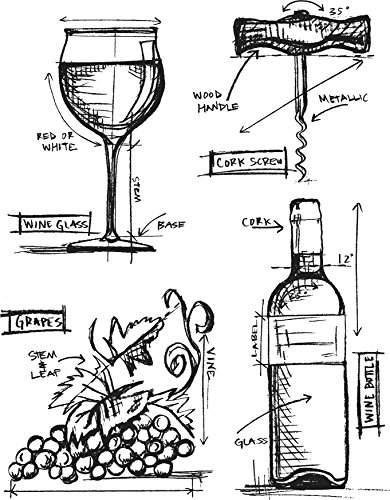 Tim Holtz - Stampers Anon CMS333 CLING RBBR Stempelset Wein, Wine Blueprint, Einheitsgröße