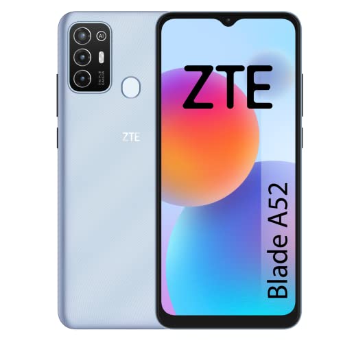 ZTE Blade A52 Smartphone, 6,52 Zoll HD+, 2 GB RAM, 64 GB Speicher, 5000 mAh Akku, Fingerabdruckleser, Dreifachkamera 13 MP, Blau