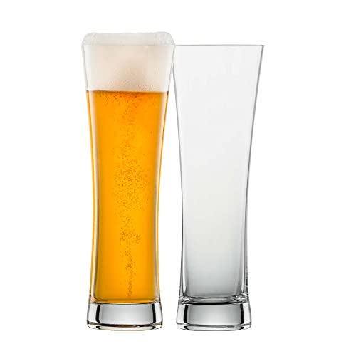 Schott Zwiesel Beer Basic Weizenbier Gläser-Set 4 Stück aus Glas in der Farbe Kristall 0,5L, Maße: 8,6cm x 8,6cm x 25,5cm, 130007
