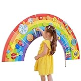 SPARK & WOW Regenbogen Spieltafel und Aktivitätscenter - Alter 18M+ - Sensorisches Wandspielzeug - 10 Aktivitäten - Aktivitätsbrett - Kindzimmer Dekoration