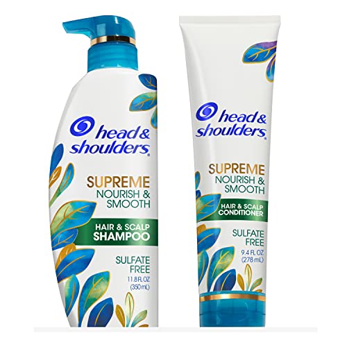 Head and Shoulders Supreme Scalp Care and Dandruff Treatment Shampoo and Conditioner Bundle, with Argan and Jojoba Oil, Nourish and Smooth Hair and Scalp