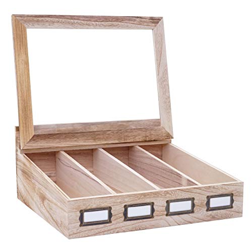 Mendler Besteckkiste HWC-C25, Holzbox mit Deckel Besteckkasten, Paulownia 17x37x33cm - naturbraun