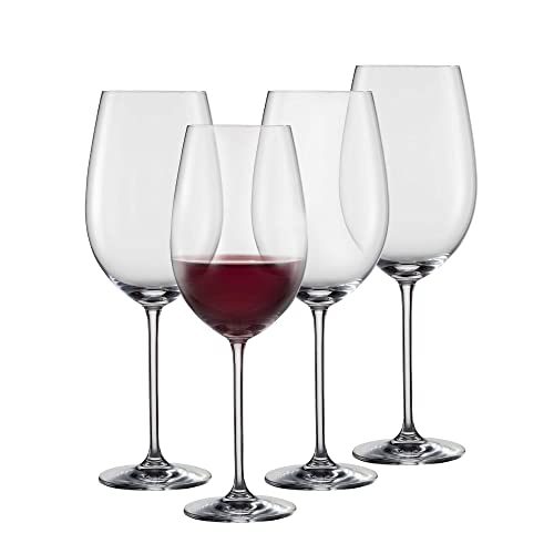 Schott Zwiesel Bordeaux Rotweinglas Vinos (4er-Set), anmutige Bordeauxgläser für Rotwein, spülmaschinenfeste Tritan-Kristallgläser, Made in Germany (Art.-Nr. 130009)