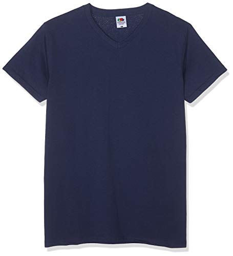 Fruit of the Loom Herren V-Neck Valueweight T-Shirt, Blau (Navy 32), S (10er Pack)